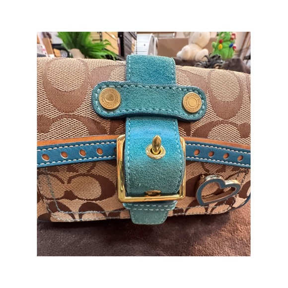 Authentic Coach Brown and Teal crossbody - Picture 8 of 14